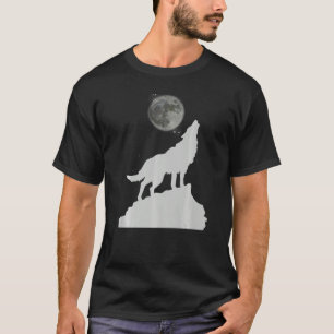 T-shirt Howling Loups tribaux Animaux Lune Nuits Hommes Fe