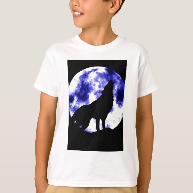 T-shirt Howling Wolf à Moon (Devant)