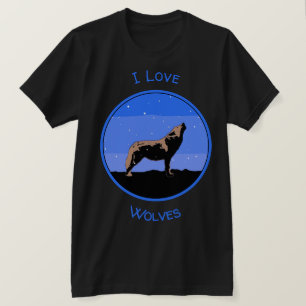 T-shirt Howling Wolf en hiver - Art faunique original