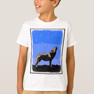 T-shirt Howling Wolf en hiver - Art faunique original