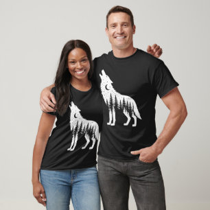 T-shirt Howling Wolf Forest Moon