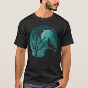 T-shirt Howling Wolf Forêt Animal Lune Nature Love