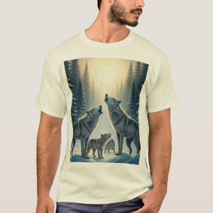 T-shirt "Howling Wolf Pack Under the Moon"