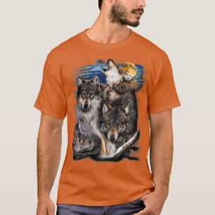 T-shirt Howling Wolves en pleine lune