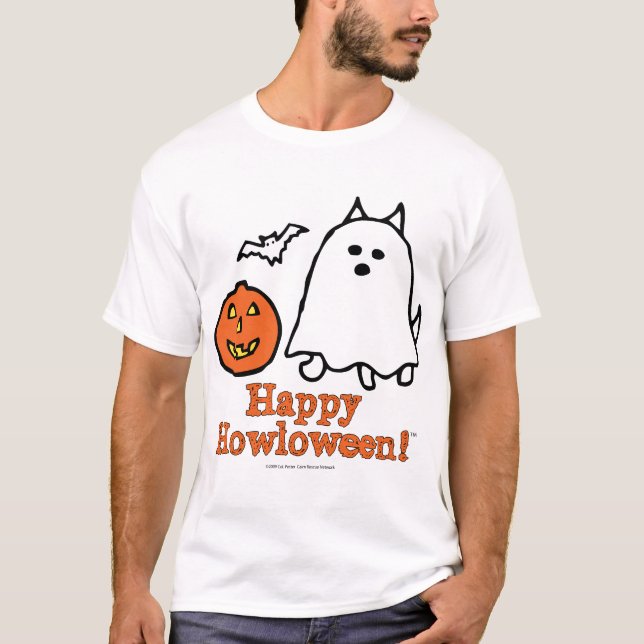 T-shirt Howloween heureux (fantôme) (Devant)