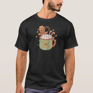 T-shirt Howy Christmas Western Merry Bright Gingrbread Re