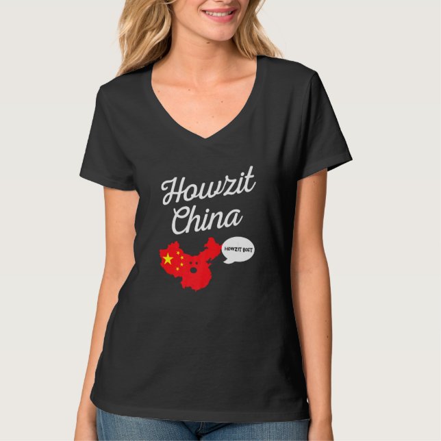 T-shirt Howzit China Map South Africa  Dad Joke (Devant)