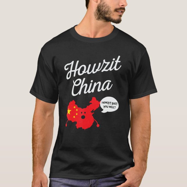 T-shirt Howzit China Map South Africa  Dad Joke 1 (Devant)