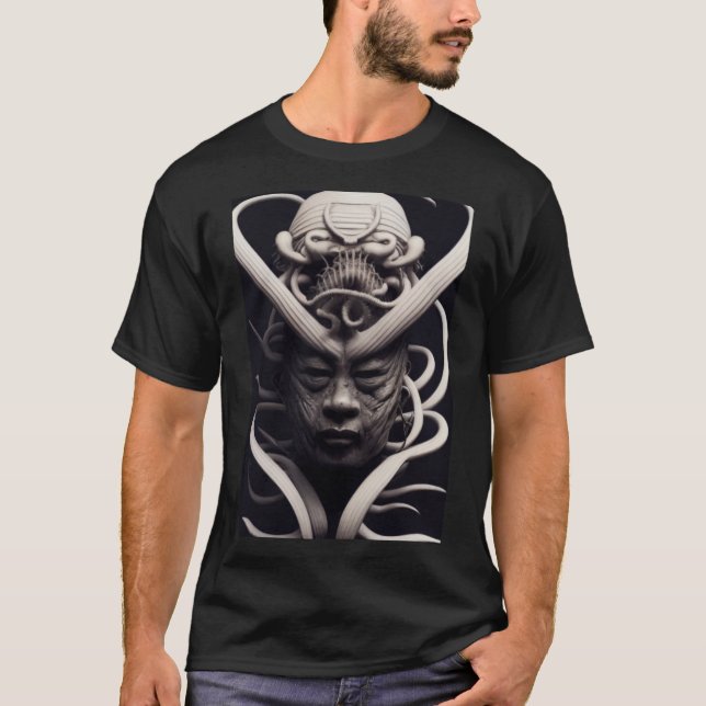 T-shirt HR Giger inspirierte D Ukiyo-e von Musashi, japani (Devant)