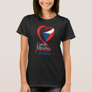 T-shirt Hranice République Tchèque Drapeau Cardiaque Lion