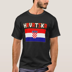 T-shirt Hrvatska, Croatie, Hrvatska zastava, Partie croate