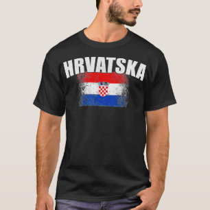 T-shirt Hrvatska Croatie Racines Drapeau croate Vintage