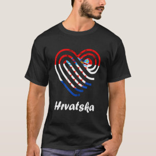 T-shirt Hrvatska Drapeau croate Croatie Coeur Pride croate