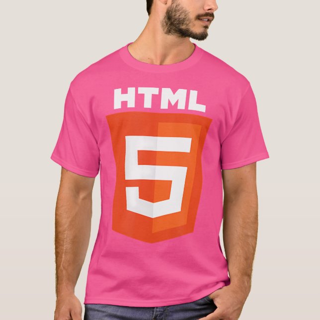 T-shirt Html5 Html Logo Web Programmer Nerd Funny Computer (Devant)