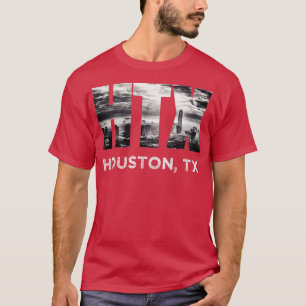 T-shirt HTX City Houston Skyline Art Downtown Texas Sou