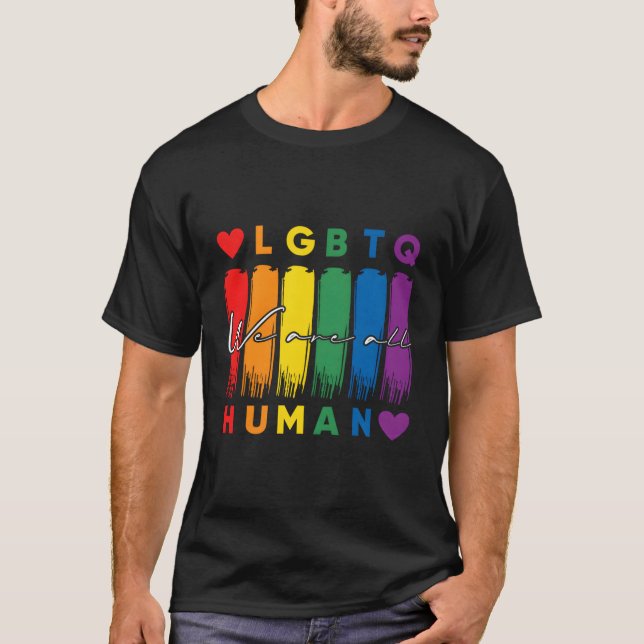 T-shirt Hu Lgbtq Prière Mois Arc-en-ciel (Devant)