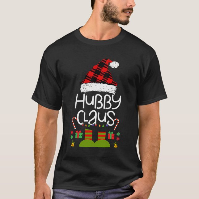 T-shirt Hubby-Claus Matching-Couple-Mari-Femme Son C (Devant)