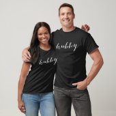 T-shirt Hubby Moderne Blanche Script Black Mens (Unisex)