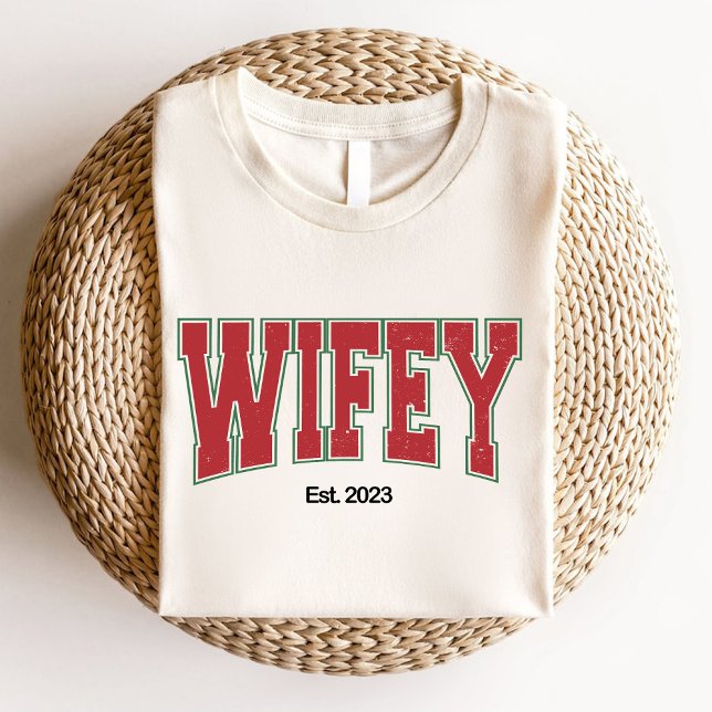 T-shirt Hubby Wifey Fiançailles Mariage de Noël (Hubby Wifey Christmas Bridal Wedding Engagement T-Shirt)