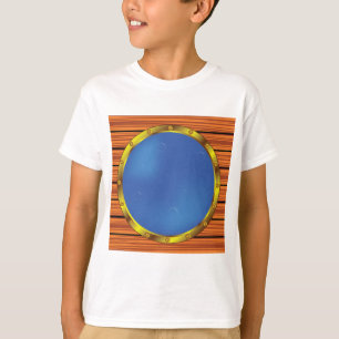 T-shirt Hublot de navire nautique avec eau bleue