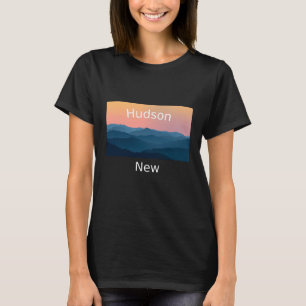 T-shirt Hudson New Hampshire Montagne coucher de soleil vi