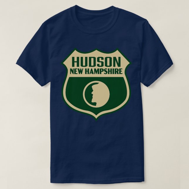 T-shirt Hudson New Hampshire Retro Shield Tan (Design devant)