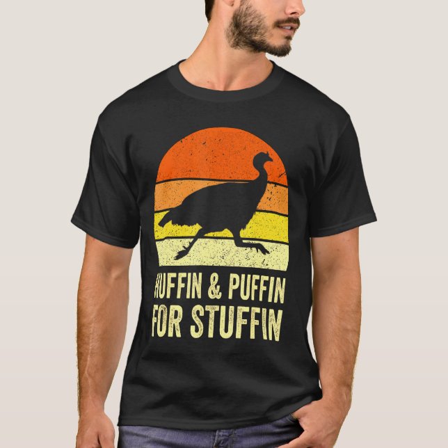 T-shirt Huffin Et Puffin Pour Le Marathon De Thanksgiving  (Devant)
