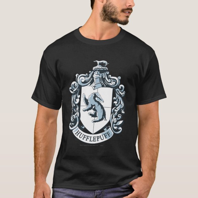 T-shirt Hufflepuff Crest Blue (Devant)