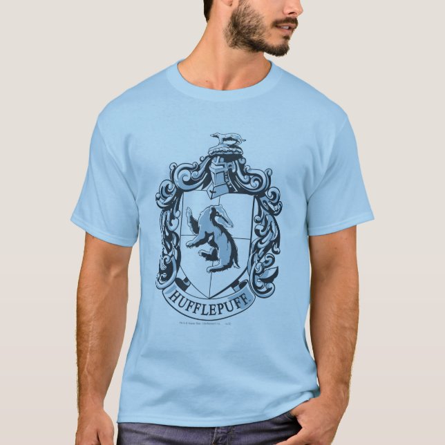 T-shirt Hufflepuff Crest Blue (Devant)
