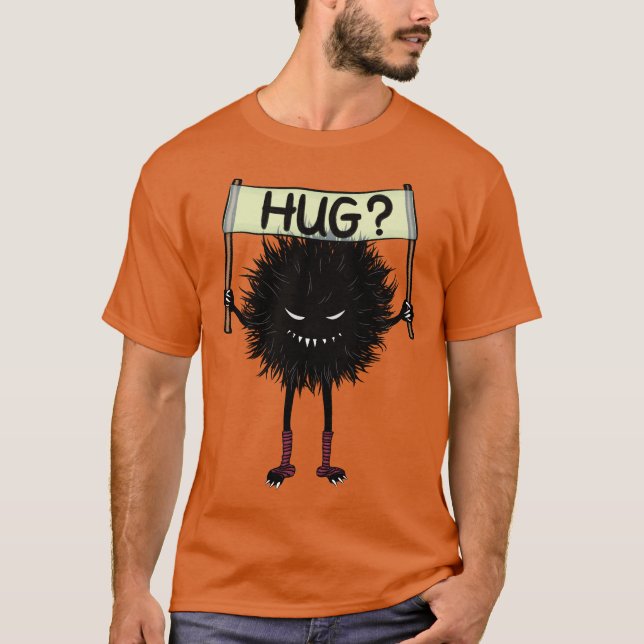 T-shirt Hug de caractères mal déplaisant (Devant)
