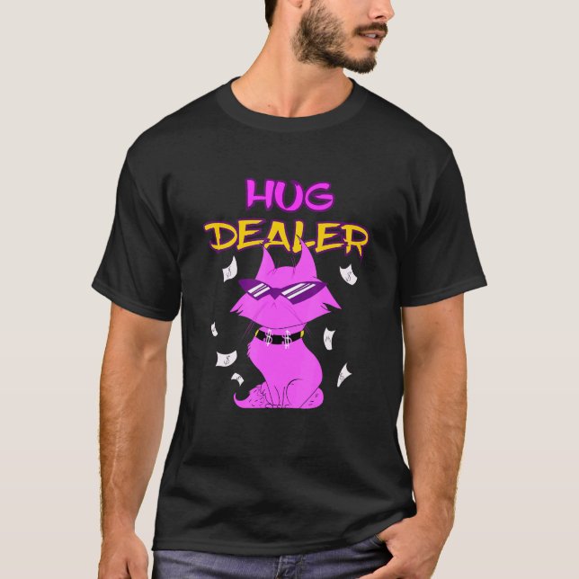 T-shirt Hug Dealer Cat Music Festival Touchy Free Hugs Hug (Devant)