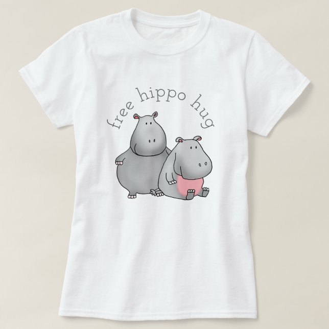 T-shirt Hug Hippo gratuit (Design devant)
