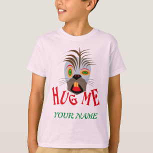 T-SHIRT HUG ME FUNNY BEAVER CARTOON