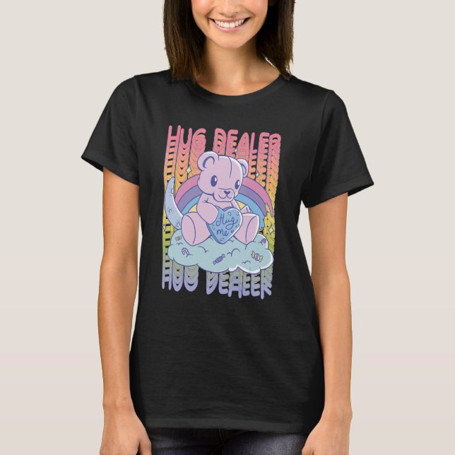 T-shirt Hug Me mignonne Teddy Rainbow Love Hug Dealer mign (Devant)