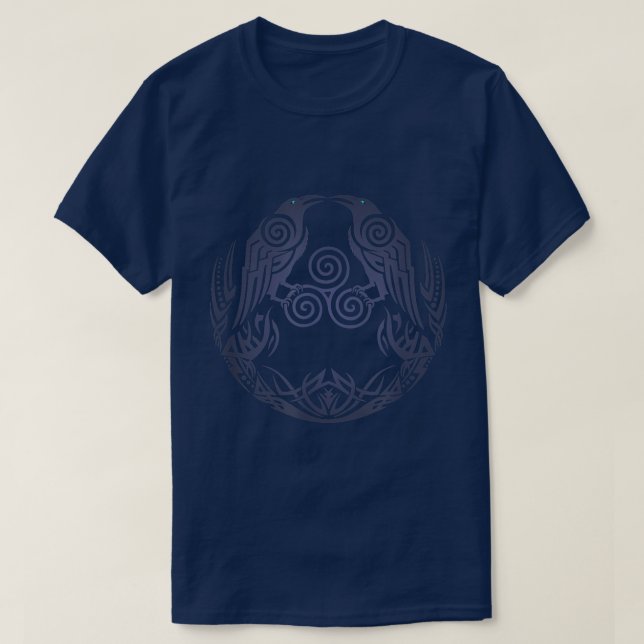 T-SHIRT HUGINN & MUNINN ODIN'S RAVENS VIKING  (Design devant)
