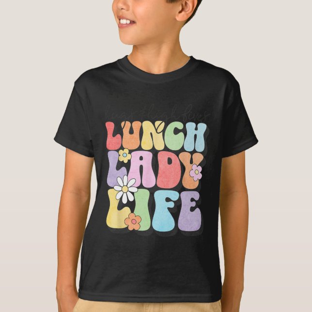 T-shirt Hugs Amp; High Fives Lunch Lady Vibes School Appre (Devant)