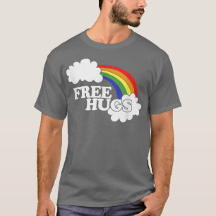 T-shirt Hugs Gratuits Cute Retro Rainbow Hugger T 80s 860