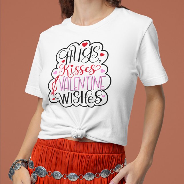 T-shirt Hugs, kisses and Valentine Wishes, Hearts, Love 2  (Créateur téléchargé)