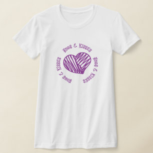 T-shirt HUGS & KISSES PURPLE - Valentine Heart Gig