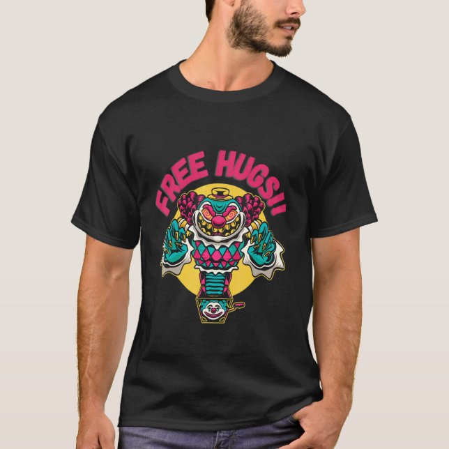 T-shirt Hugs Libres Halloween Clown Jack effrayant Dans La (Devant)