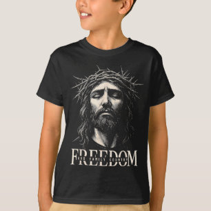 T-shirt Hugvyn Dom Jésus Visage Chrétien Couronne Dieu Fam