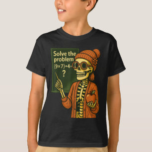T-shirt Hugvyn Halloween squelette six sept 67 mème Pemdas