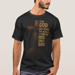 T-shirt Hugvyn Jésus Dieu Aima Tant Le Monde Croix Jean 3_