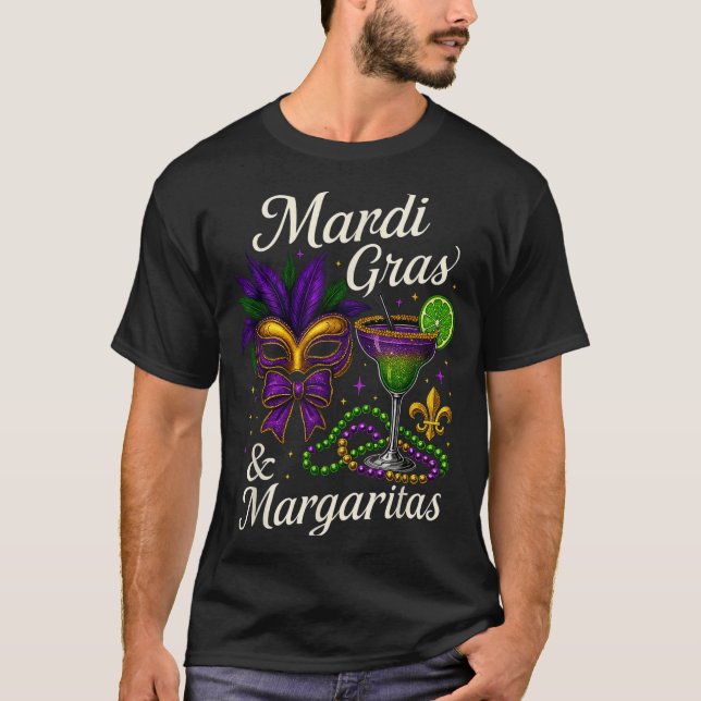 T-shirt Hugvyn Mardi Gras And Margaritas Louisiana New Orl (Devant)