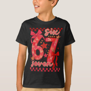 T-shirt Hugvyn Six Seven Saint-Valentin 6 7 Mème À Carreau