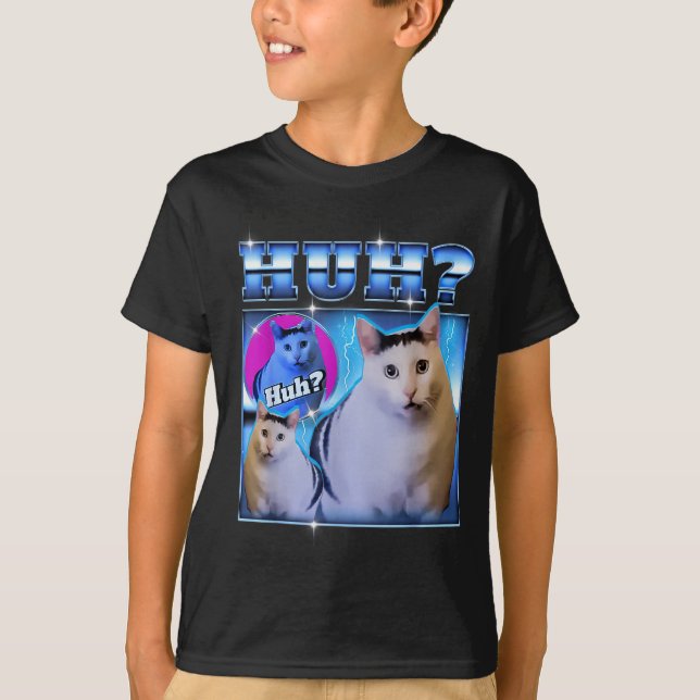 T-shirt Huh Cat Funny Cat Meme Weird Cat Bootleg  (Devant)