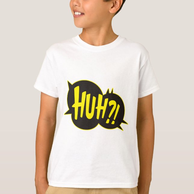 T-shirt Huh floc de boom de bande dessinée (Devant)
