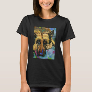 T-shirt Huile de berger allemande sur toile Scoop