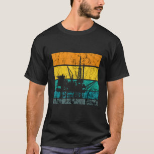T-shirt Huile de forage Rétro Vintage d'oléoduc