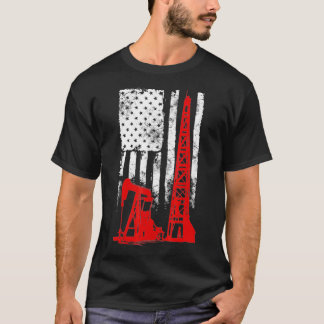 T-shirt Huile de gisement d'huile du drapeau américain